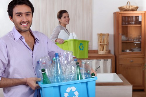 Different categories of junk waste sorted for disposal