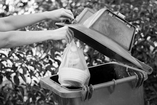 Different types of junk waste accumulated in a business setting