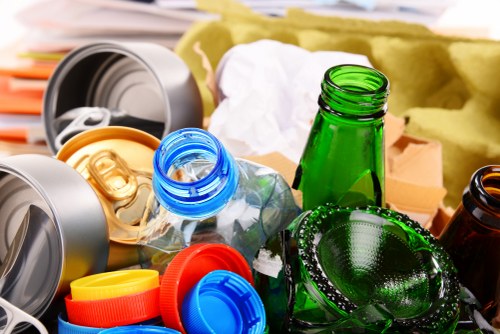 Recycling symbols and eco-friendly waste management