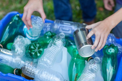Professional team removing junk waste